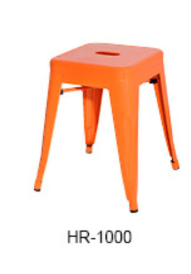 Sedie quadrate europee di Tolix del metallo di modo, sedia arancio W38.7*D38.7*H45 di Antivari
